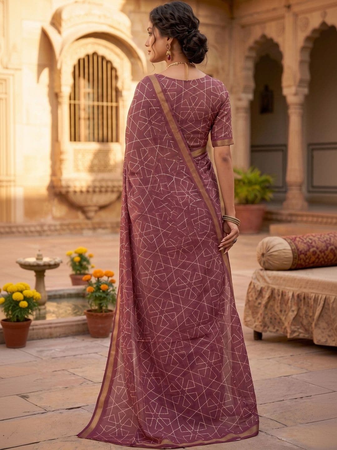 BORAD FASHION Designer Chanderi Saree thumbnail 3