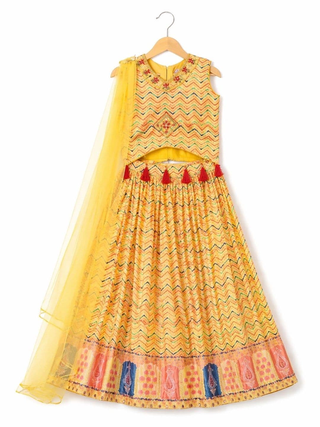 BAESD Girls Embellished Sequinned Ready to Wear Lehenga & thumbnail 4