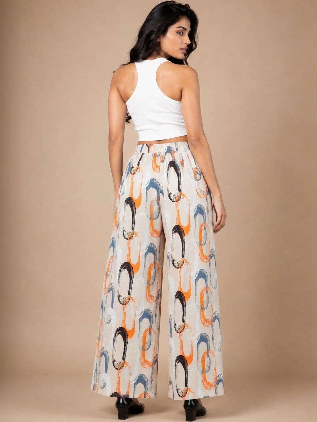 VSP CREATION Women Printed Chambray Palazzos thumbnail 3