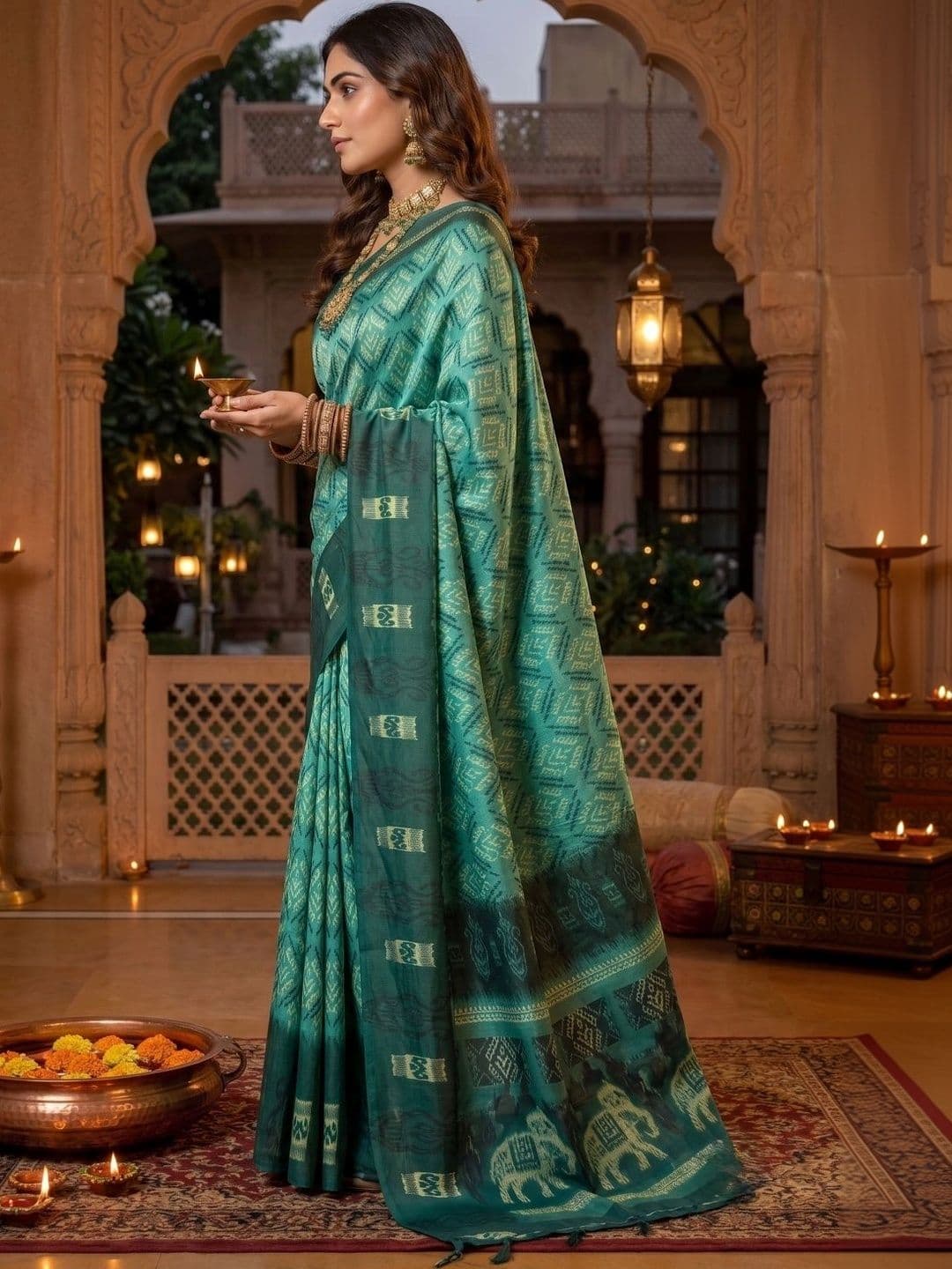 BORAD FASHION Designer Chanderi Saree thumbnail 2