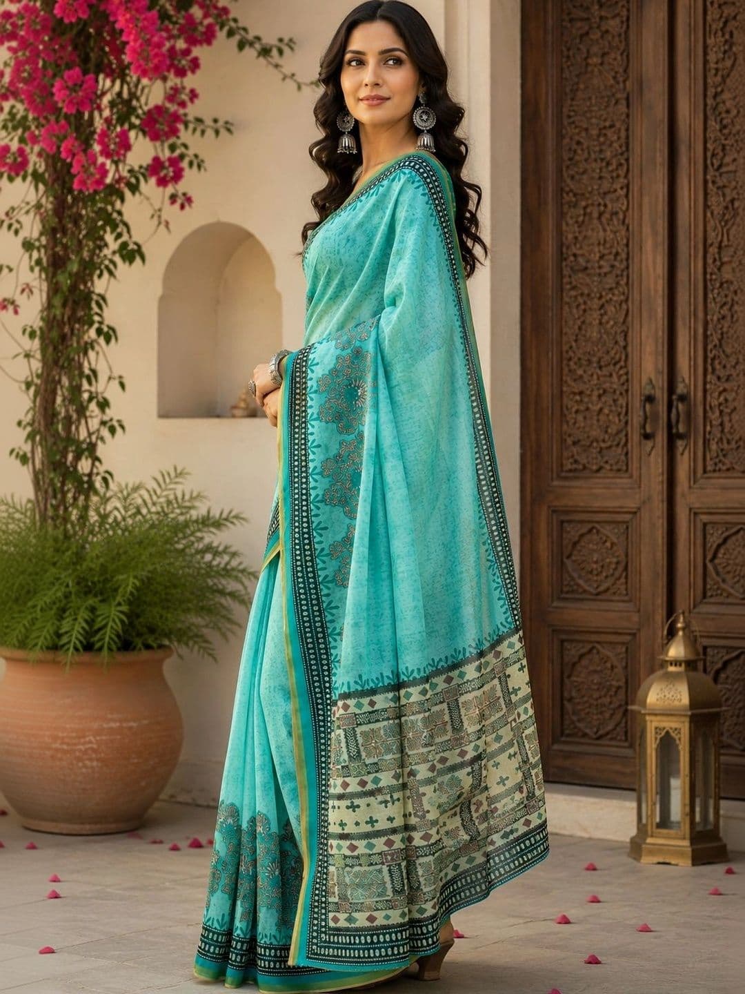 BORAD FASHION Paisley Fusion Chanderi Saree thumbnail 3
