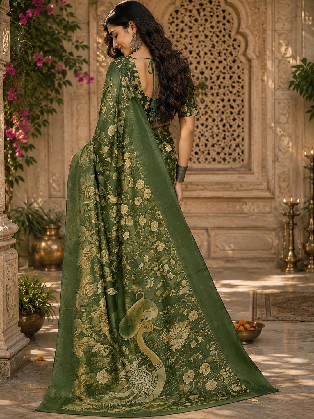 BORAD FASHION Women Paisley Designer Chanderi Saree thumbnail 4