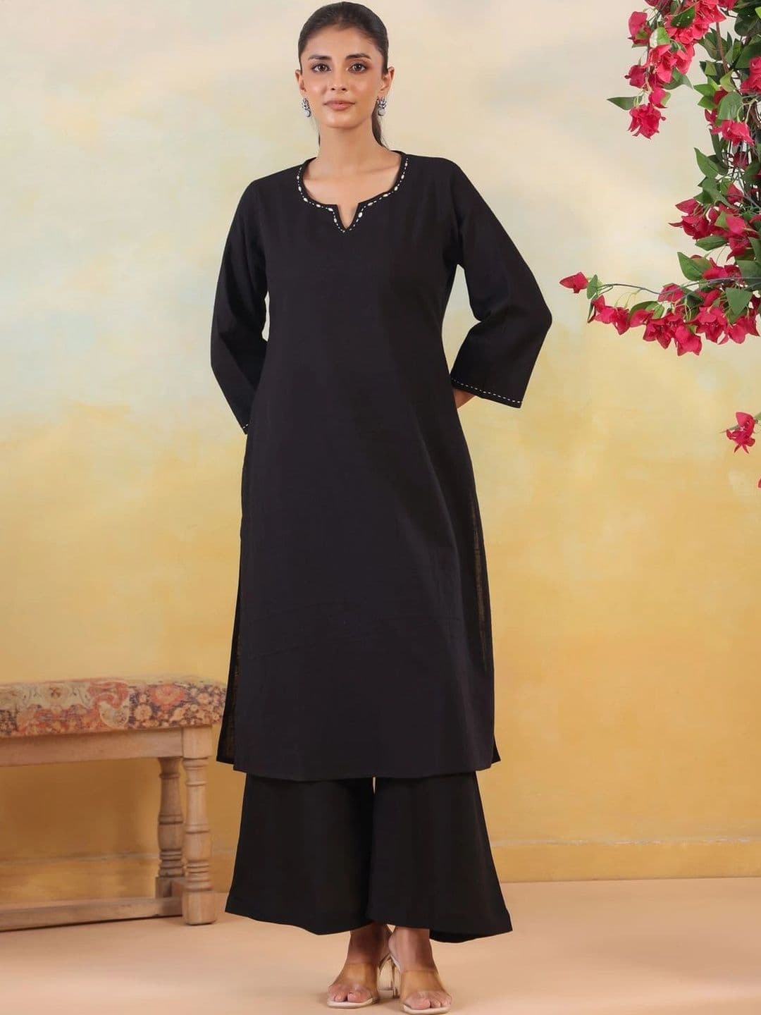 JAIPUR KURTI LUXE Women Knitted Ethnic Palazzos thumbnail 2