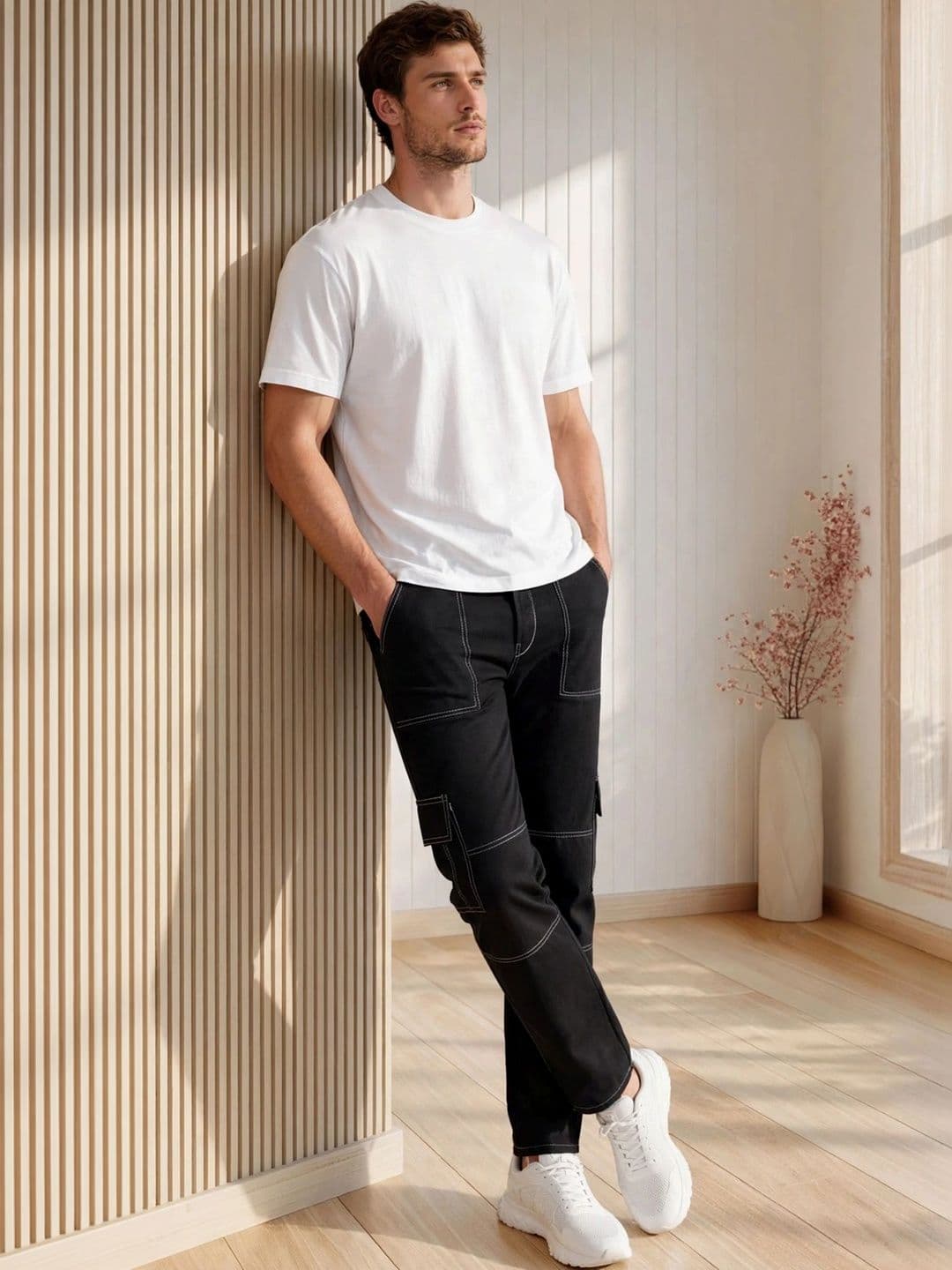 FLARING Men Classic Regular Fit Mid-Rise Stretchable Jeans thumbnail 2