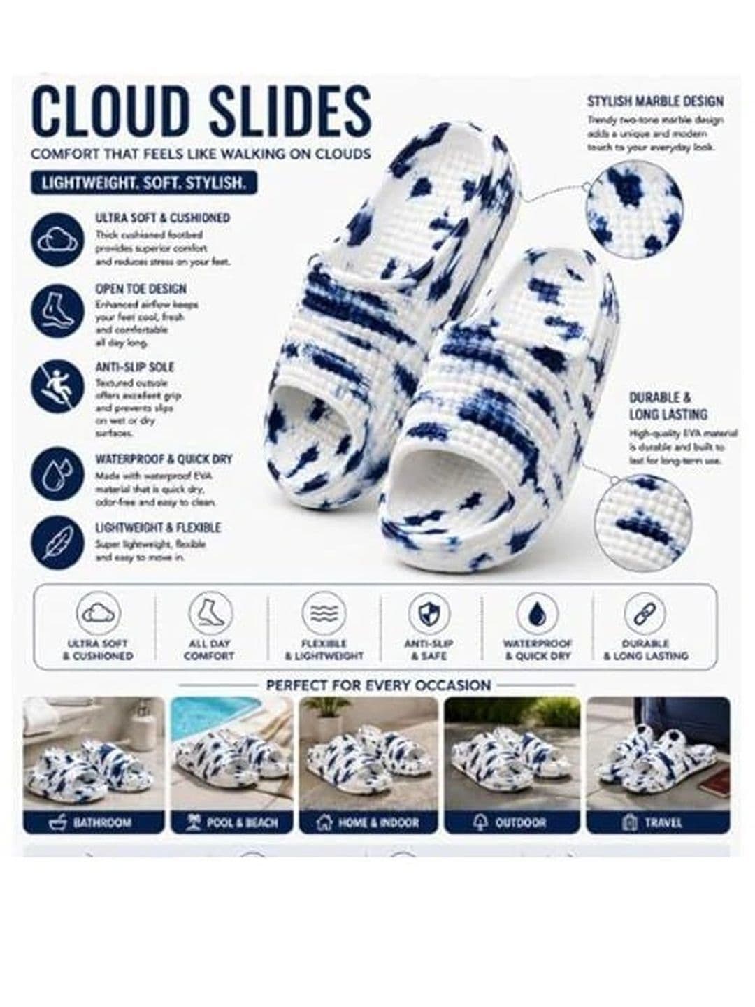 SHOP 24 CARE Men Printed Rubber Sliders thumbnail 2