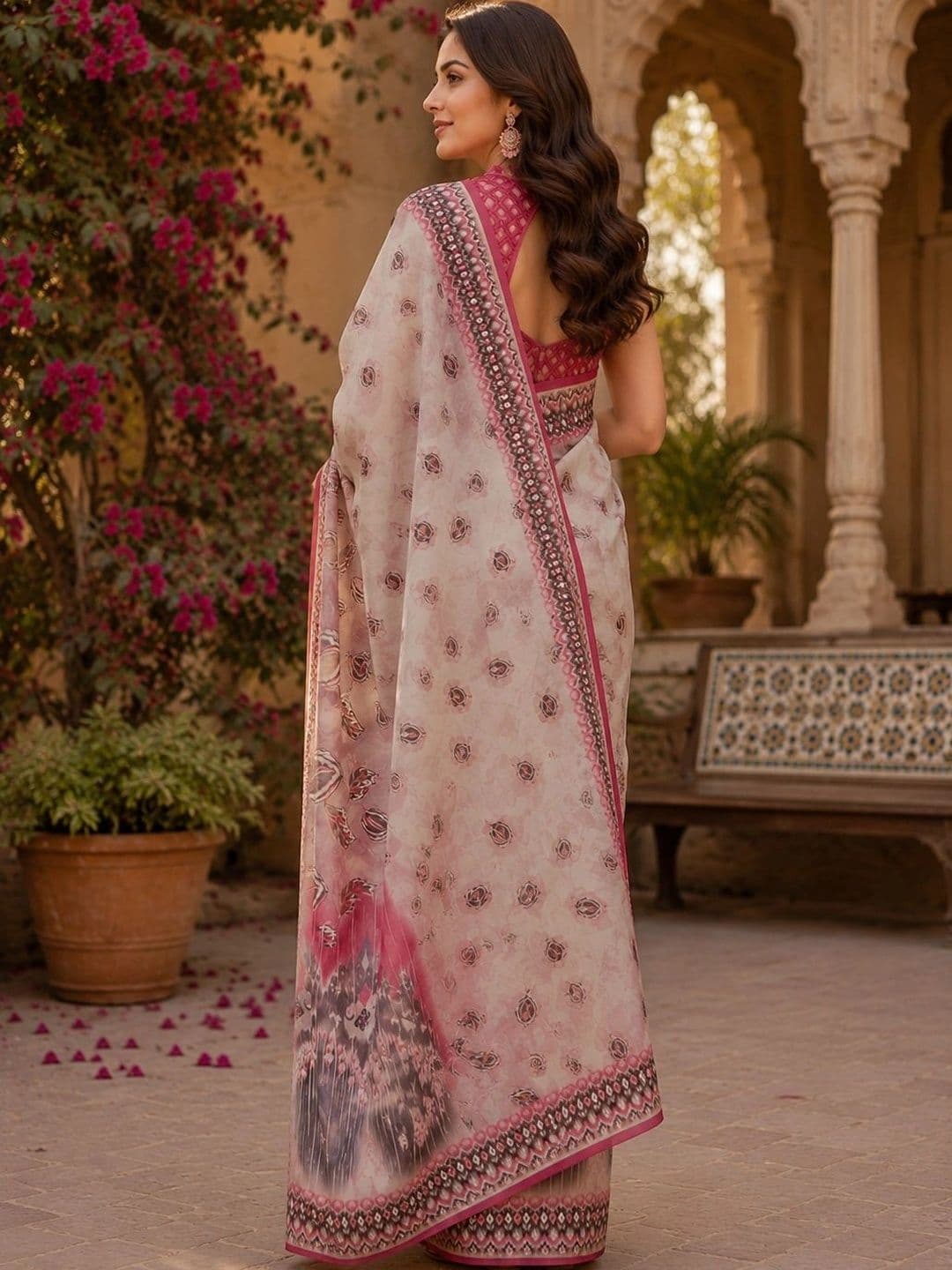 BORAD FASHION Designer Chanderi Saree thumbnail 4