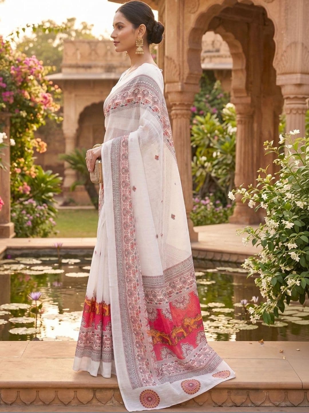 BORAD FASHION Designer Chanderi Saree thumbnail 2