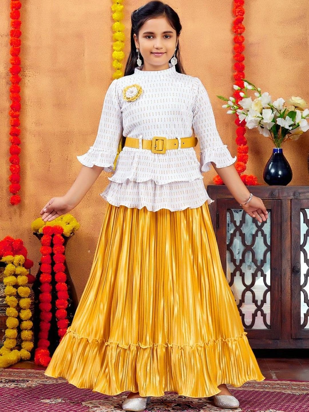 BAESD Girls Printed Ready to Wear Lehenga & - view 1