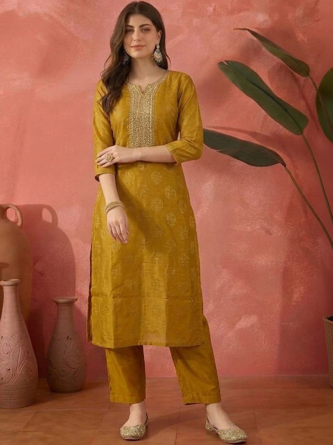Sangria Women Ethnic Motifs Regular Thread Work Kurta with Trousers & With Dupatta thumbnail 5