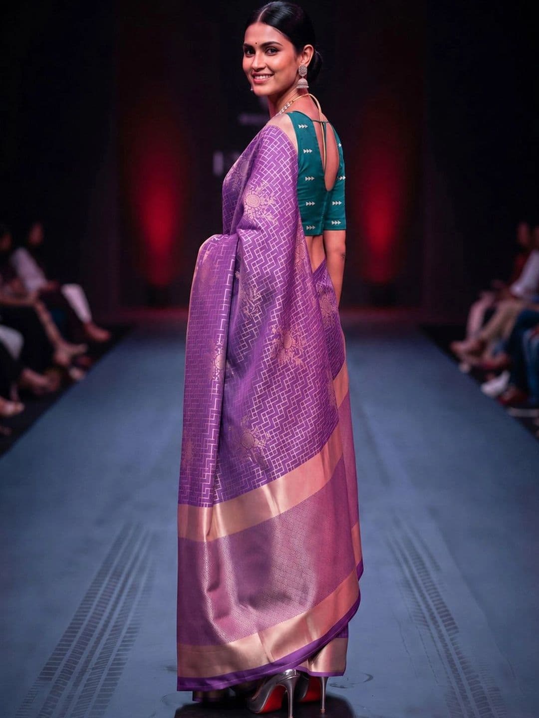 Saree mall Woven Design Zari Silk Blend Designer Banarasi Sarees thumbnail 3