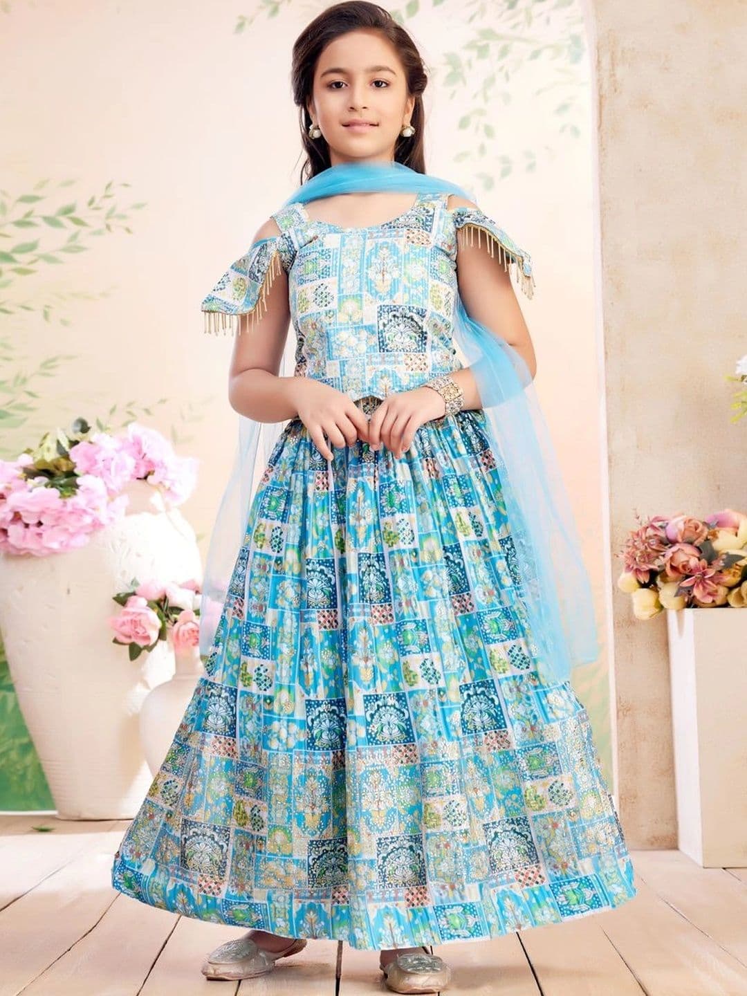 BAESD Girls Printed Ready to Wear Lehenga & - view 1