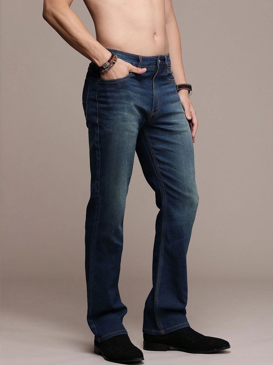 stylefabs Men Jean Bootcut Mid-Rise Stretchable Jeans thumbnail 2
