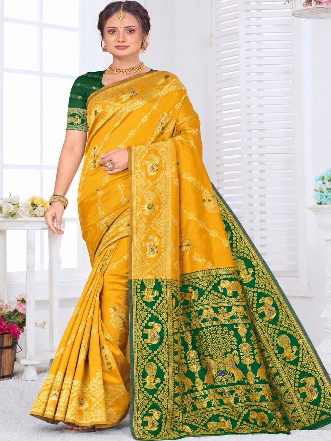 Dimaxi Vastra Woven Design Zari Silk Blend Kota Saree thumbnail 7