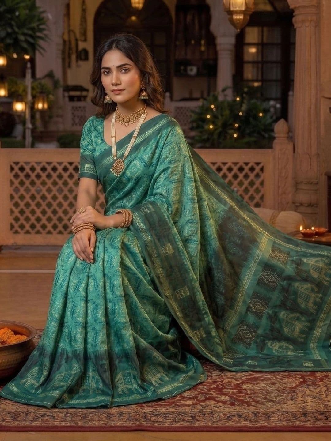 BORAD FASHION Designer Chanderi Saree thumbnail 3