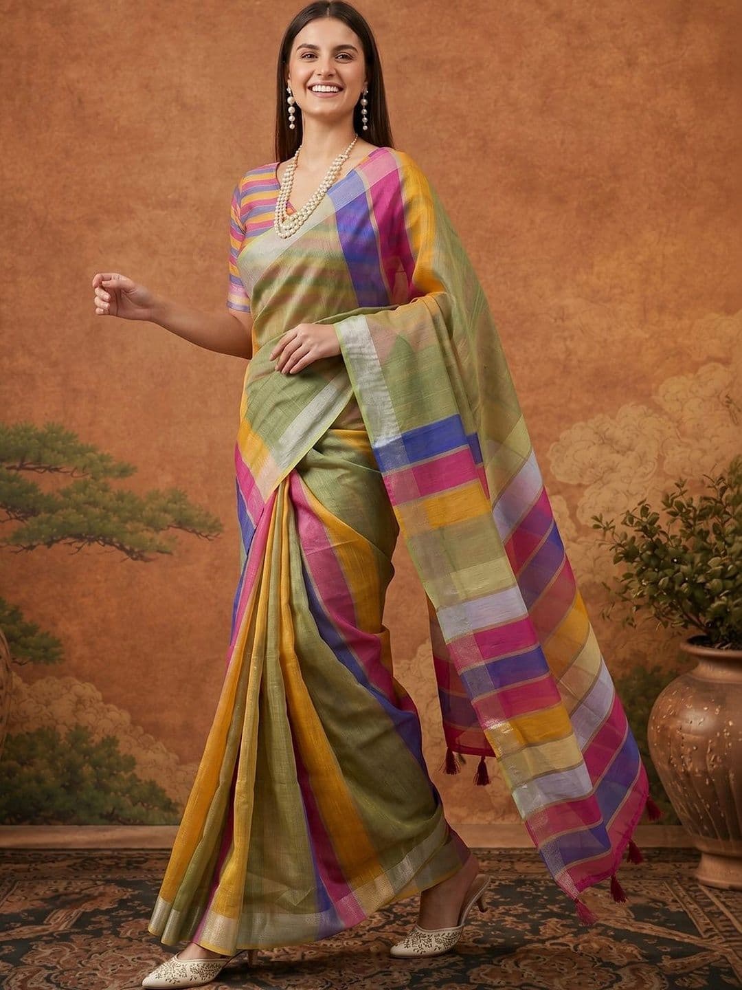 Suha Woven Design Silk Blend Saree - view 1