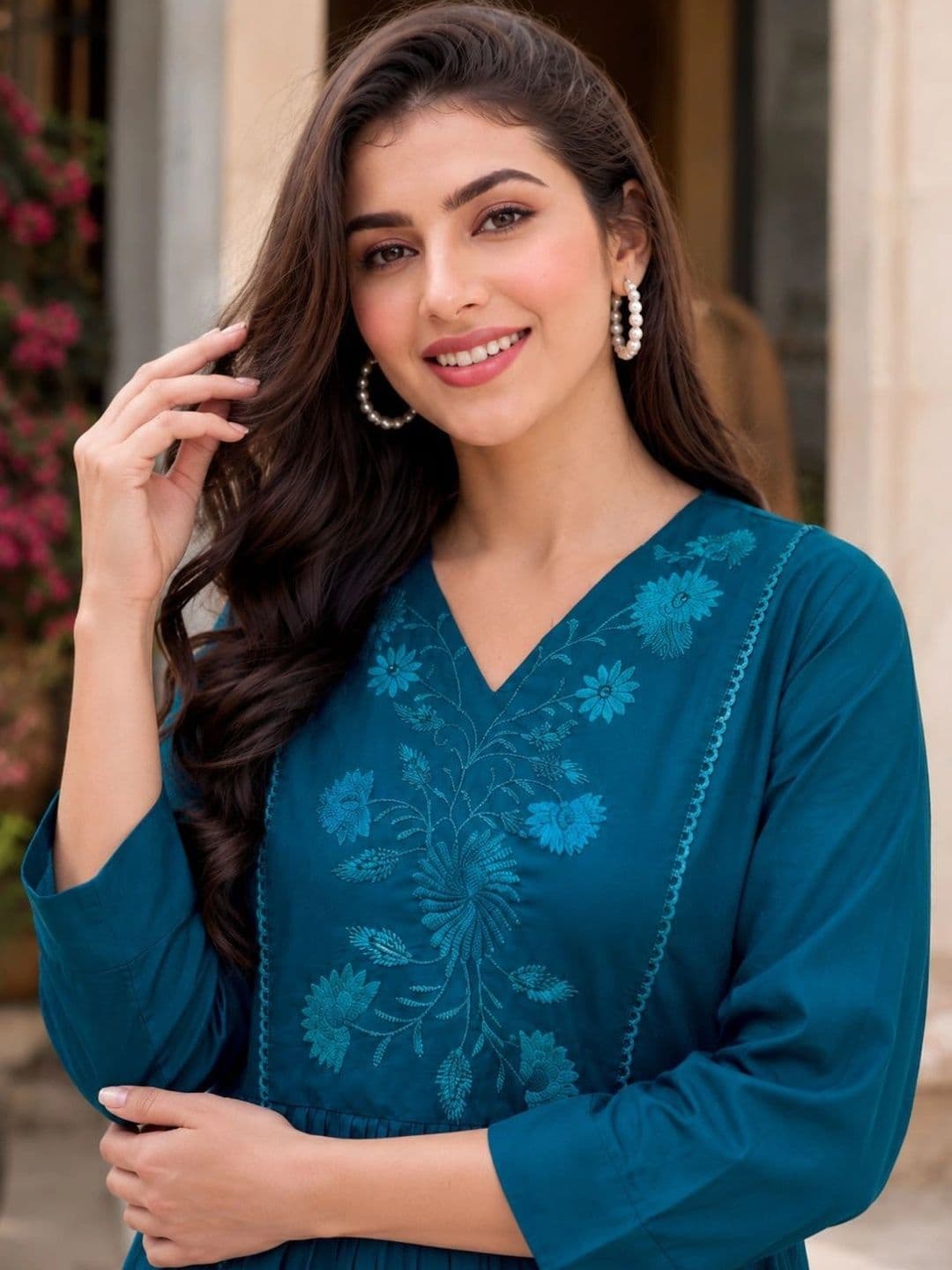 Kesudi Women Floral Embroidered Fit & Flare Dress thumbnail 2
