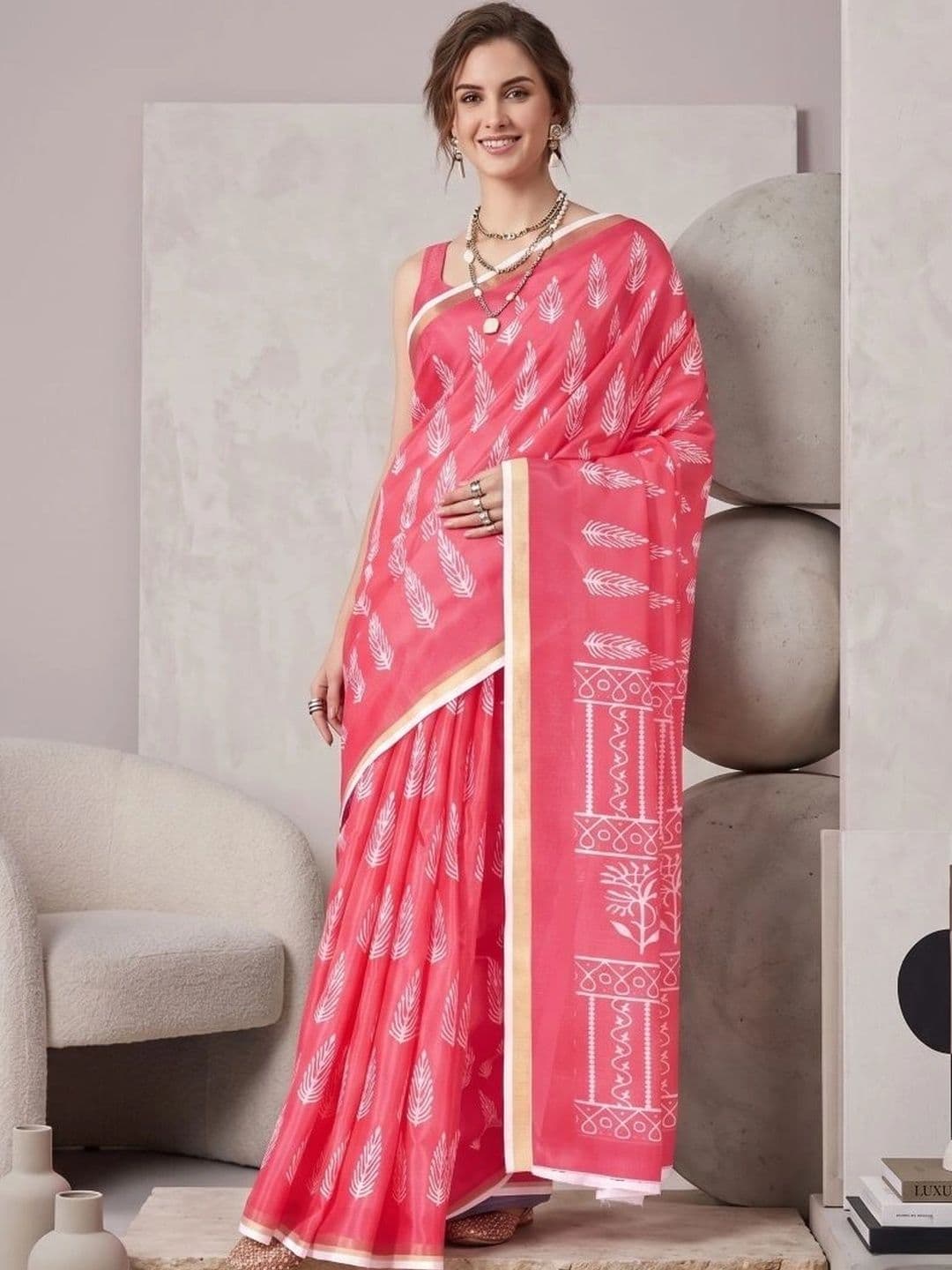 BORAD FASHION Warli Designer Chanderi Saree - view 1