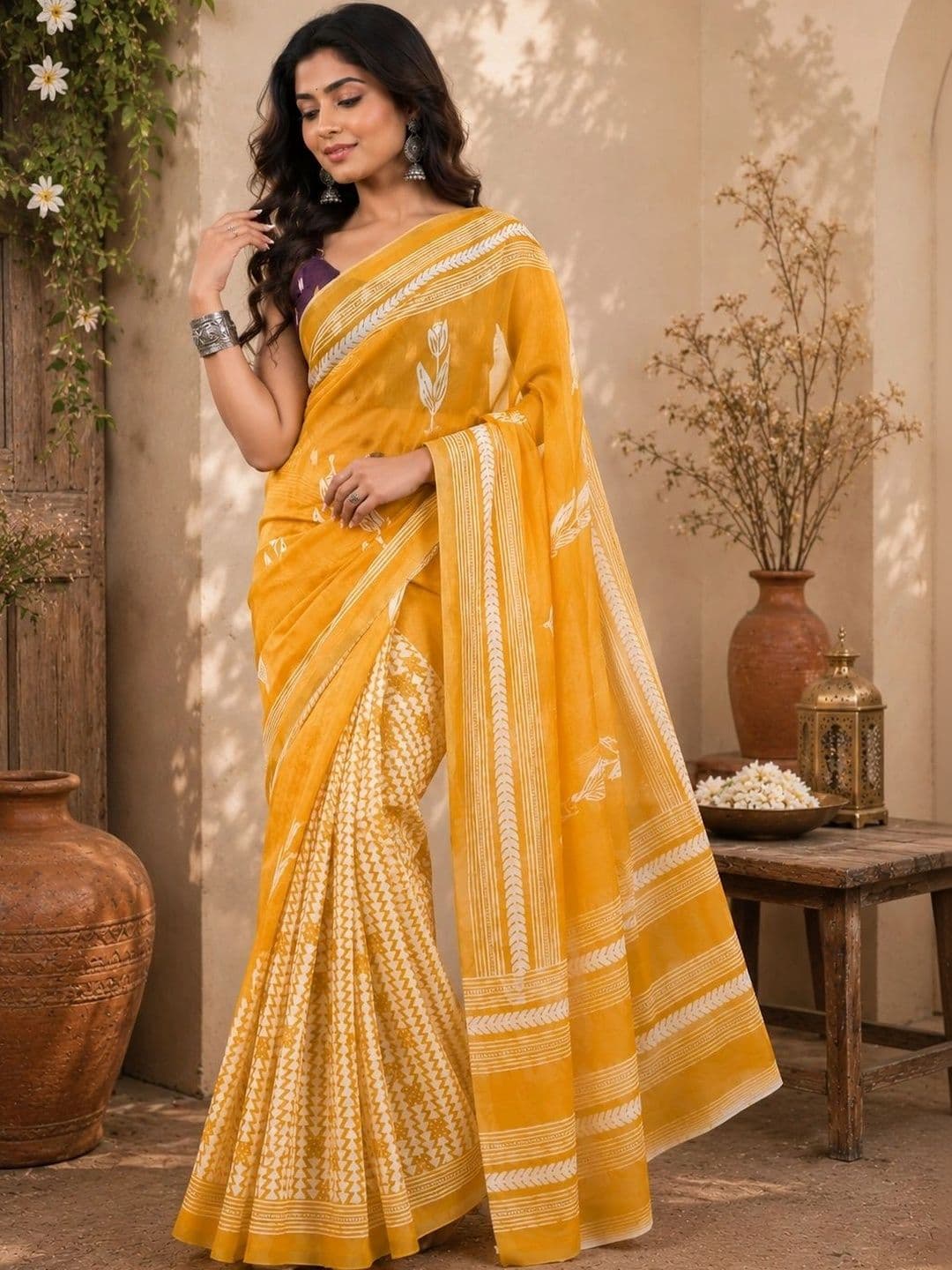 BORAD FASHION Designer Chanderi Saree thumbnail 3