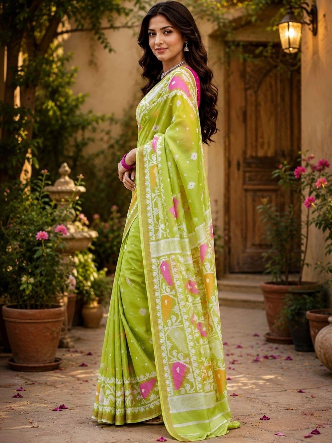 BORAD FASHION Designer Women Chanderi Saree thumbnail 4