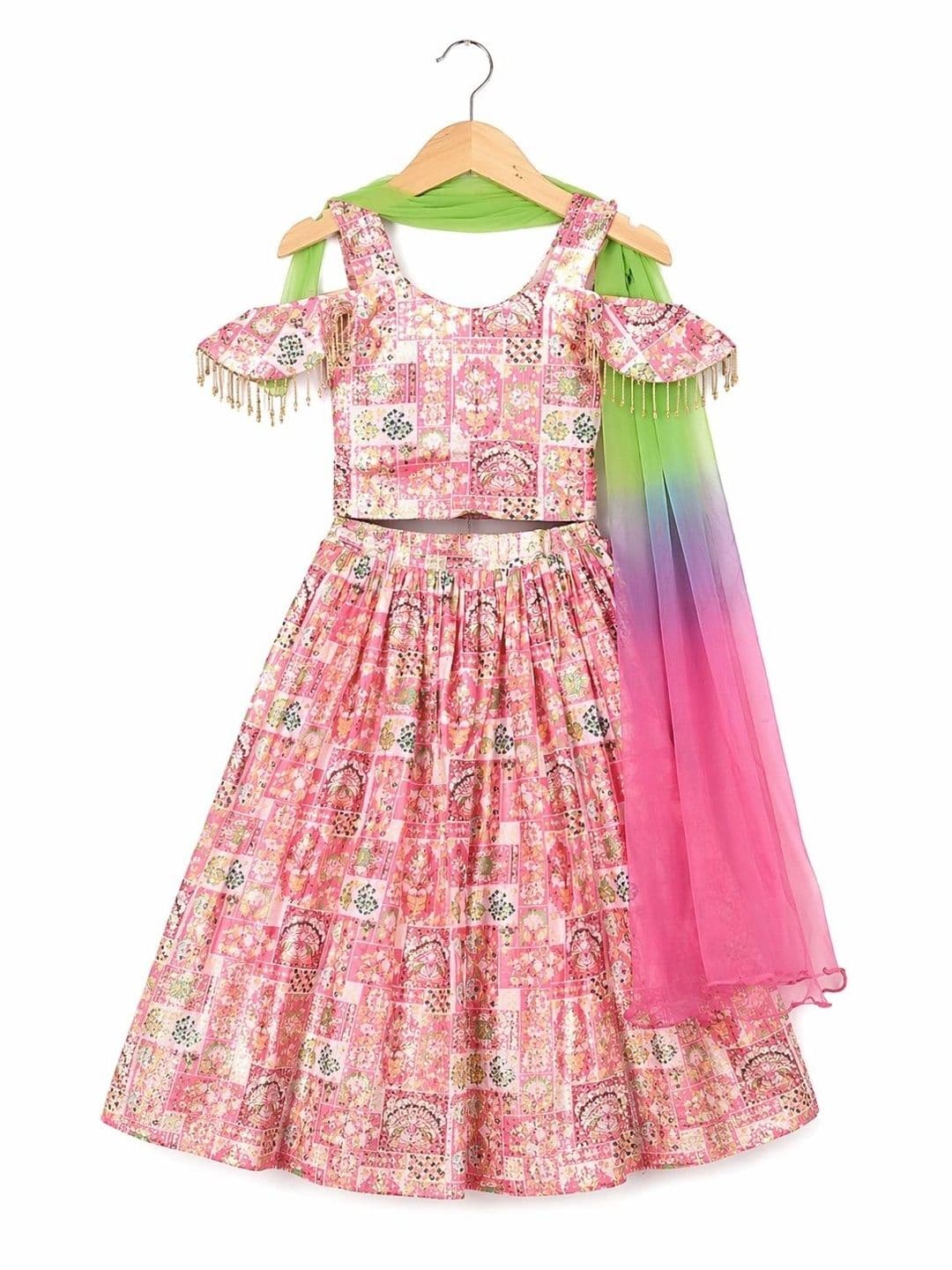 BAESD Girls Printed Ready to Wear Lehenga & thumbnail 4