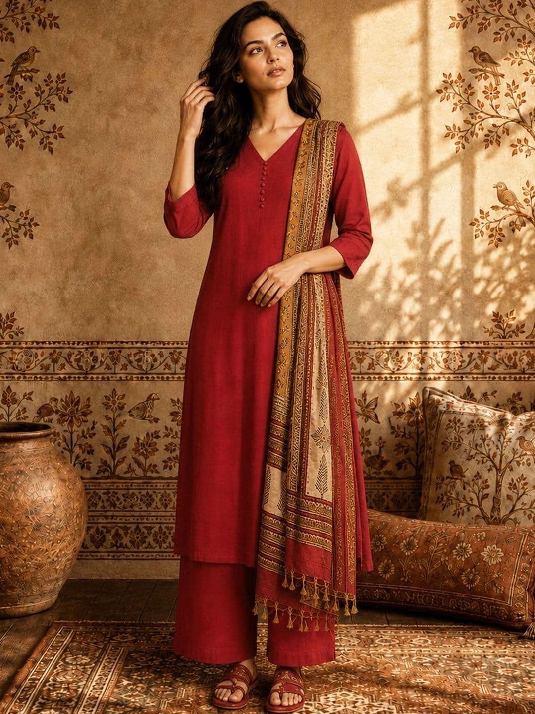 Anouk Women Regular Kurta with Palazzos & With Dupatta thumbnail 5