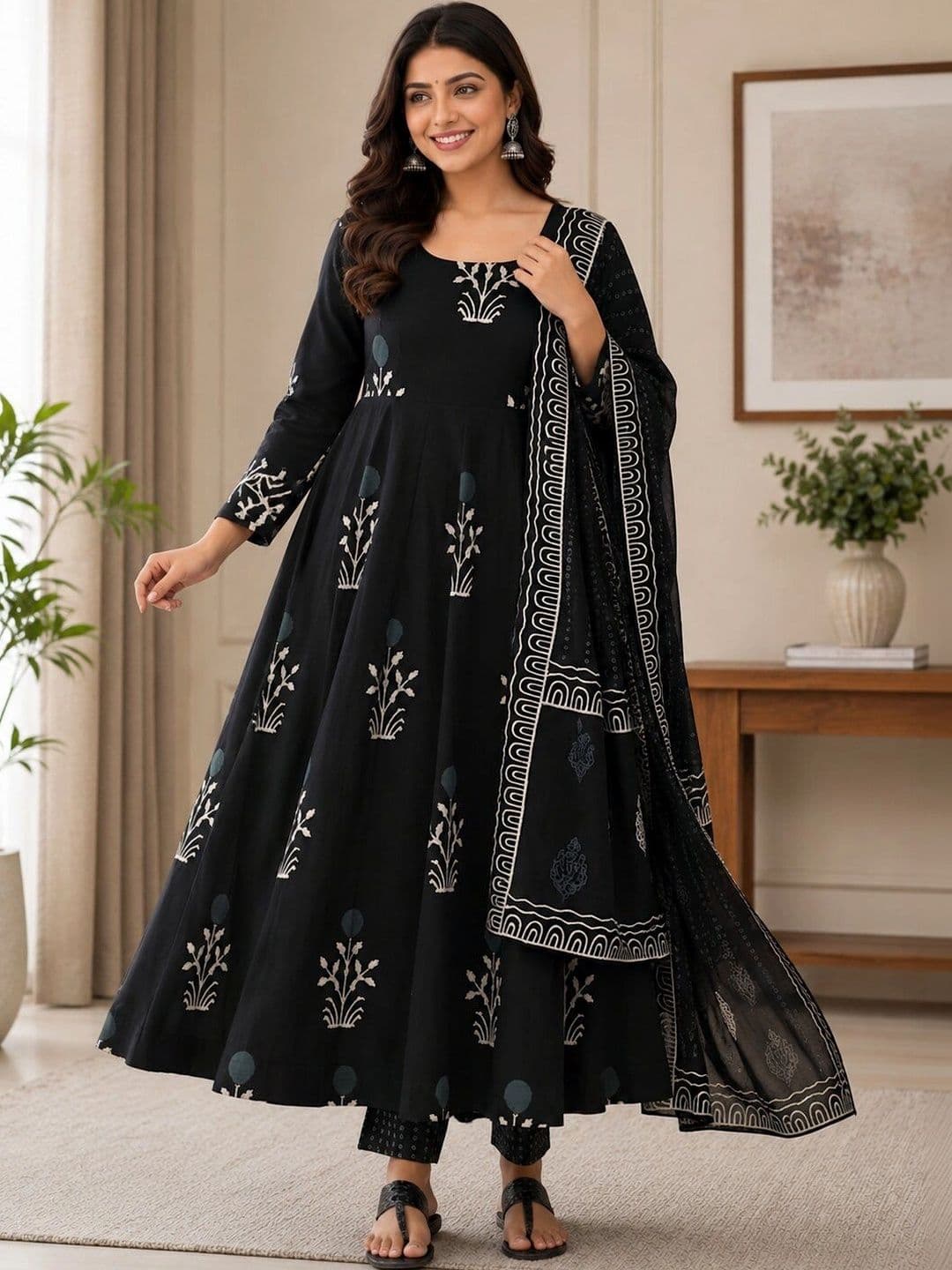 Chhipa Prints Women Ethnic Motifs Printed Regular Kurta with Trousers & With Dupatta - view 1
