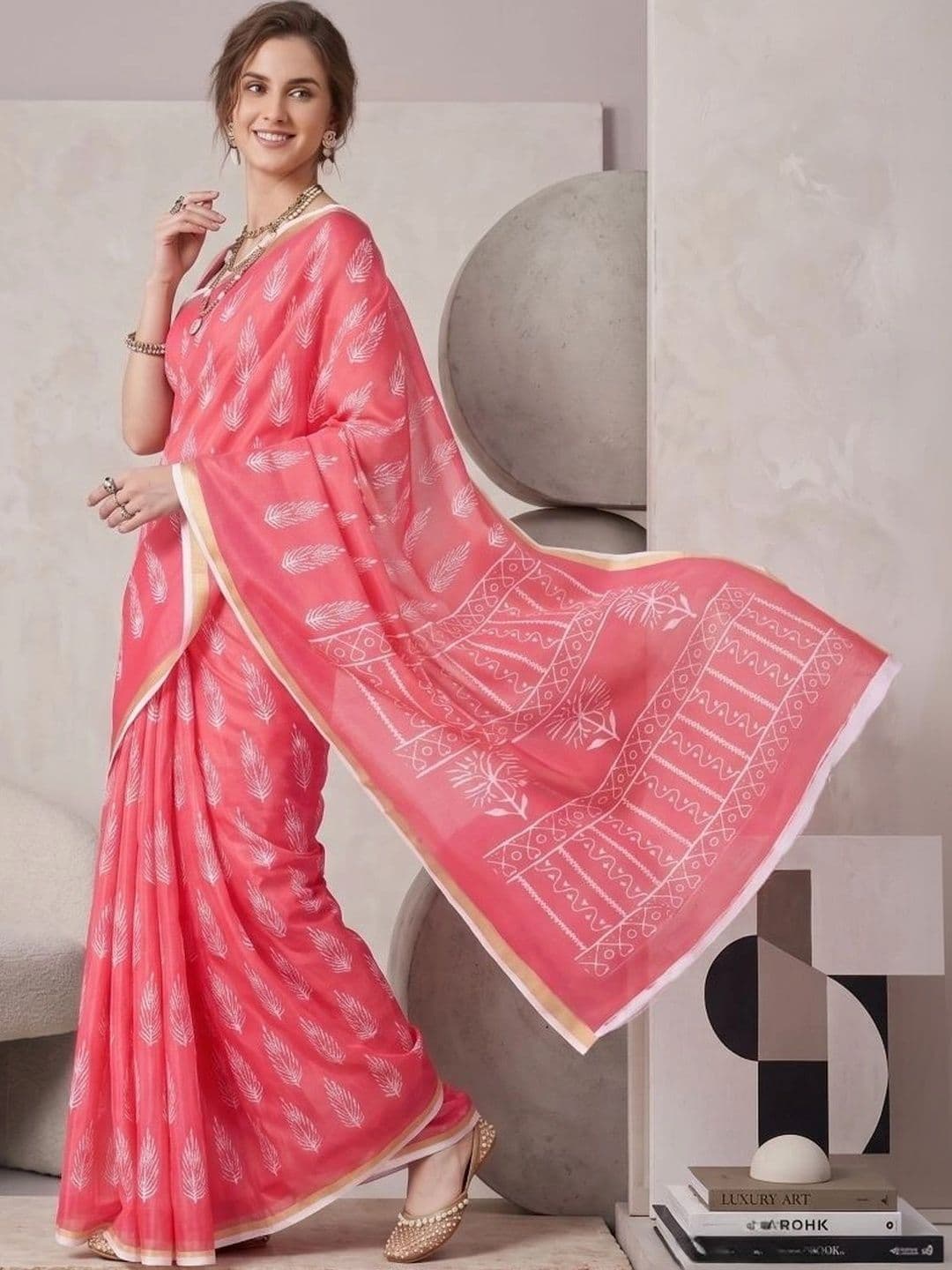 BORAD FASHION Warli Designer Chanderi Saree thumbnail 3