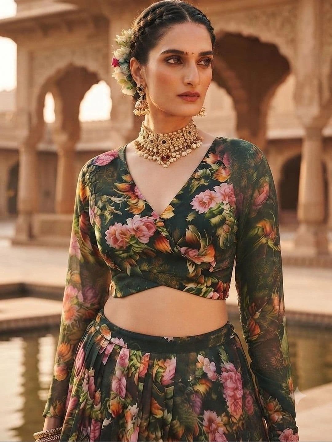 Indi Kal Printed Ready to Wear Lehenga & Blouse With Dupatta thumbnail 3