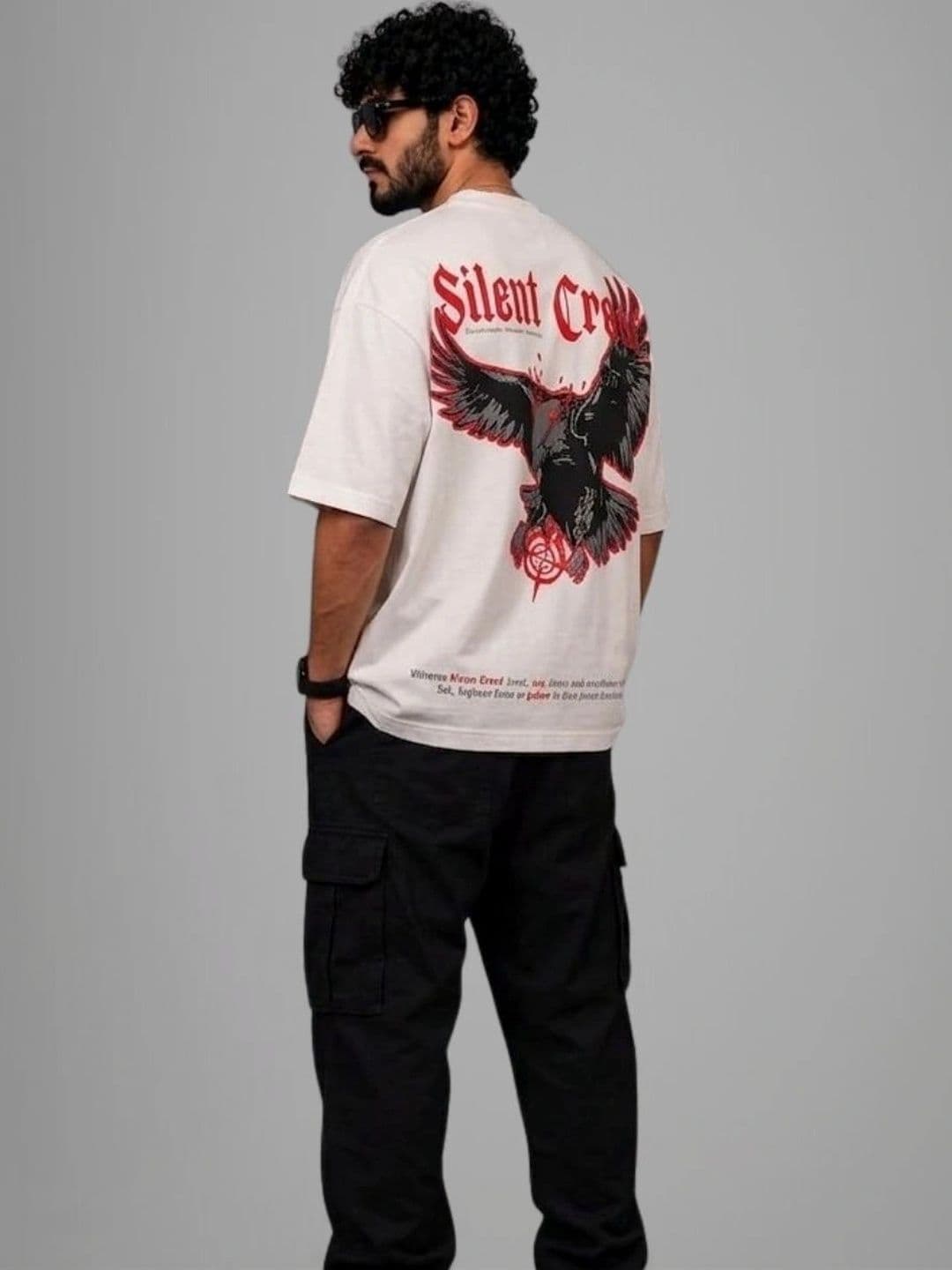 HIROX Men Printed Drop-Shoulder Sleeves T-shirt thumbnail 2