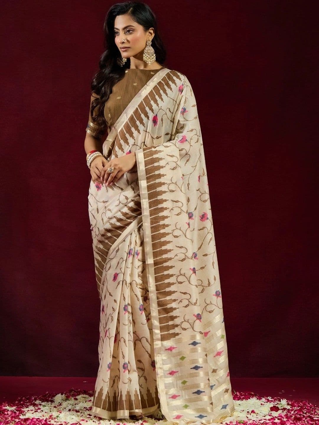 kasee Ethnic Motifs Pure Cotton Designer Saree thumbnail 7