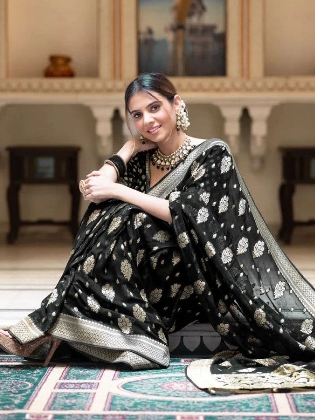 revika Woven Design Zari Art Silk Designer Kanjeevaram Saree thumbnail 5