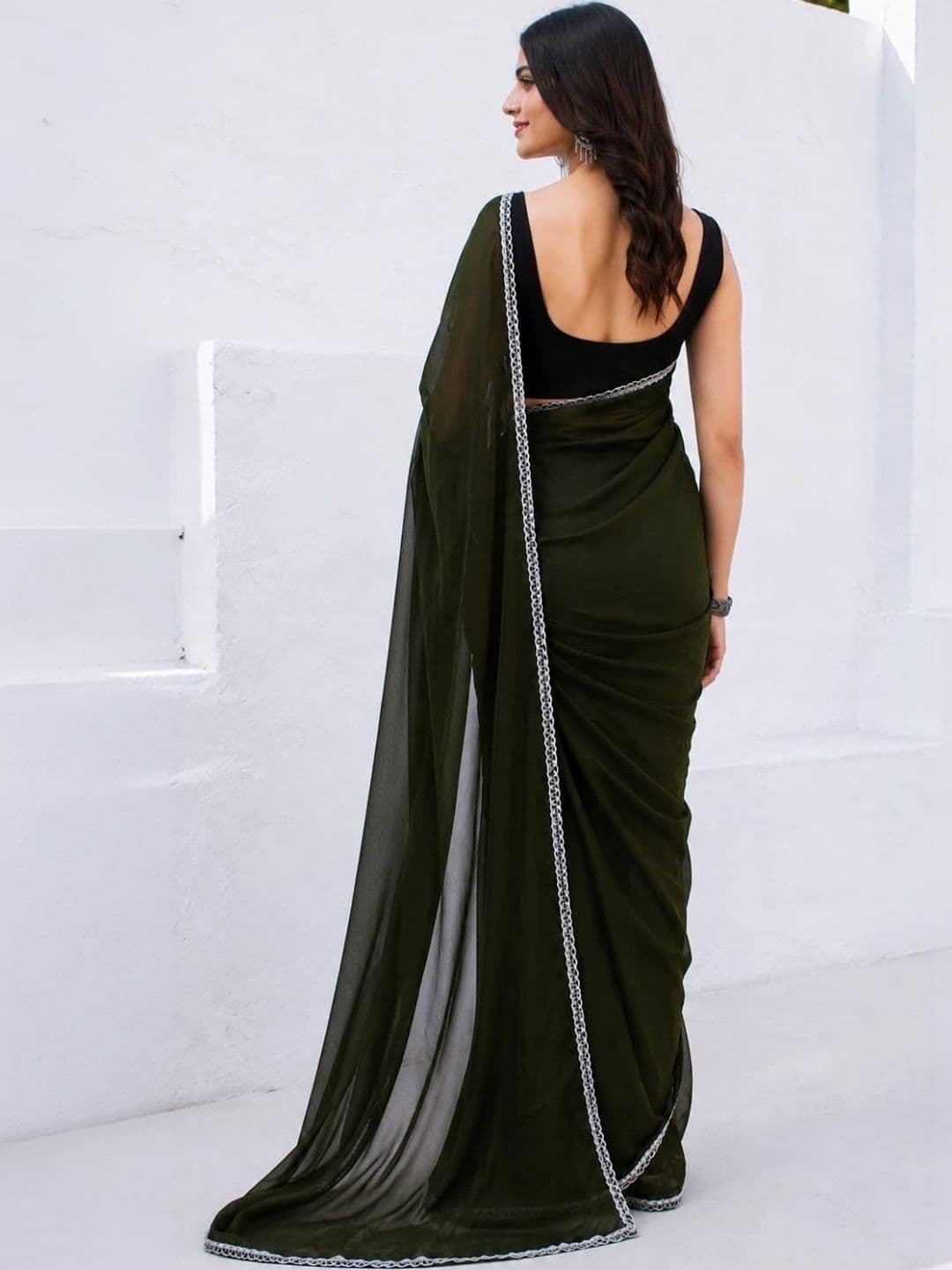 Sangria Poly Georgette Saree thumbnail 3