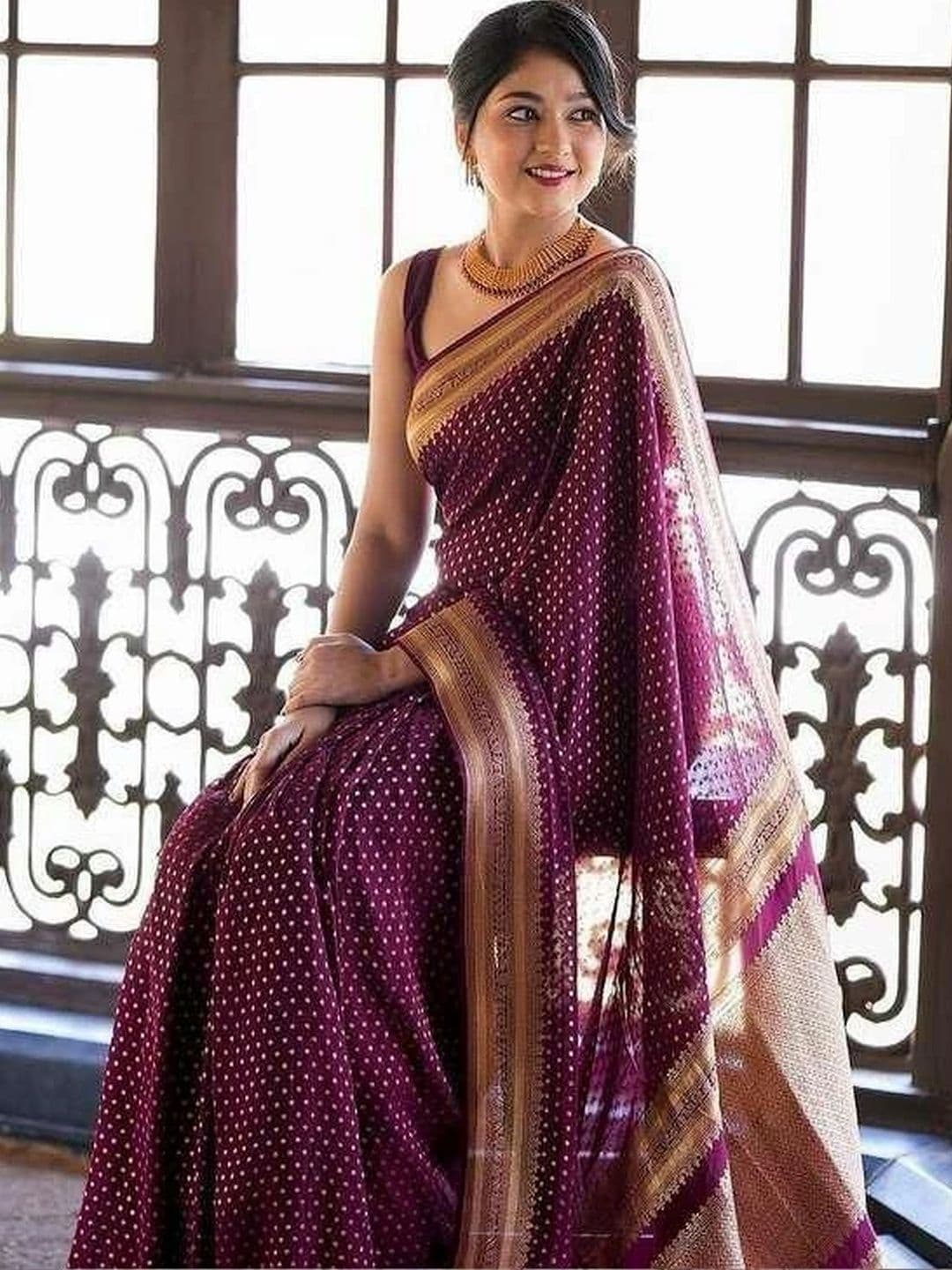 revika Woven Design Zari Art Silk Designer Kanjeevaram Saree thumbnail 5