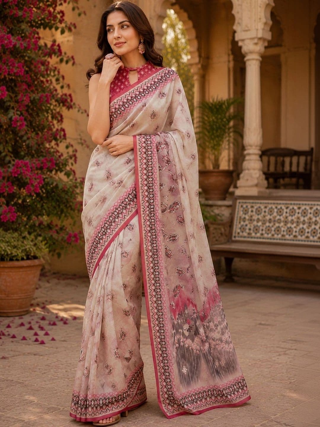 BORAD FASHION Designer Chanderi Saree thumbnail 2
