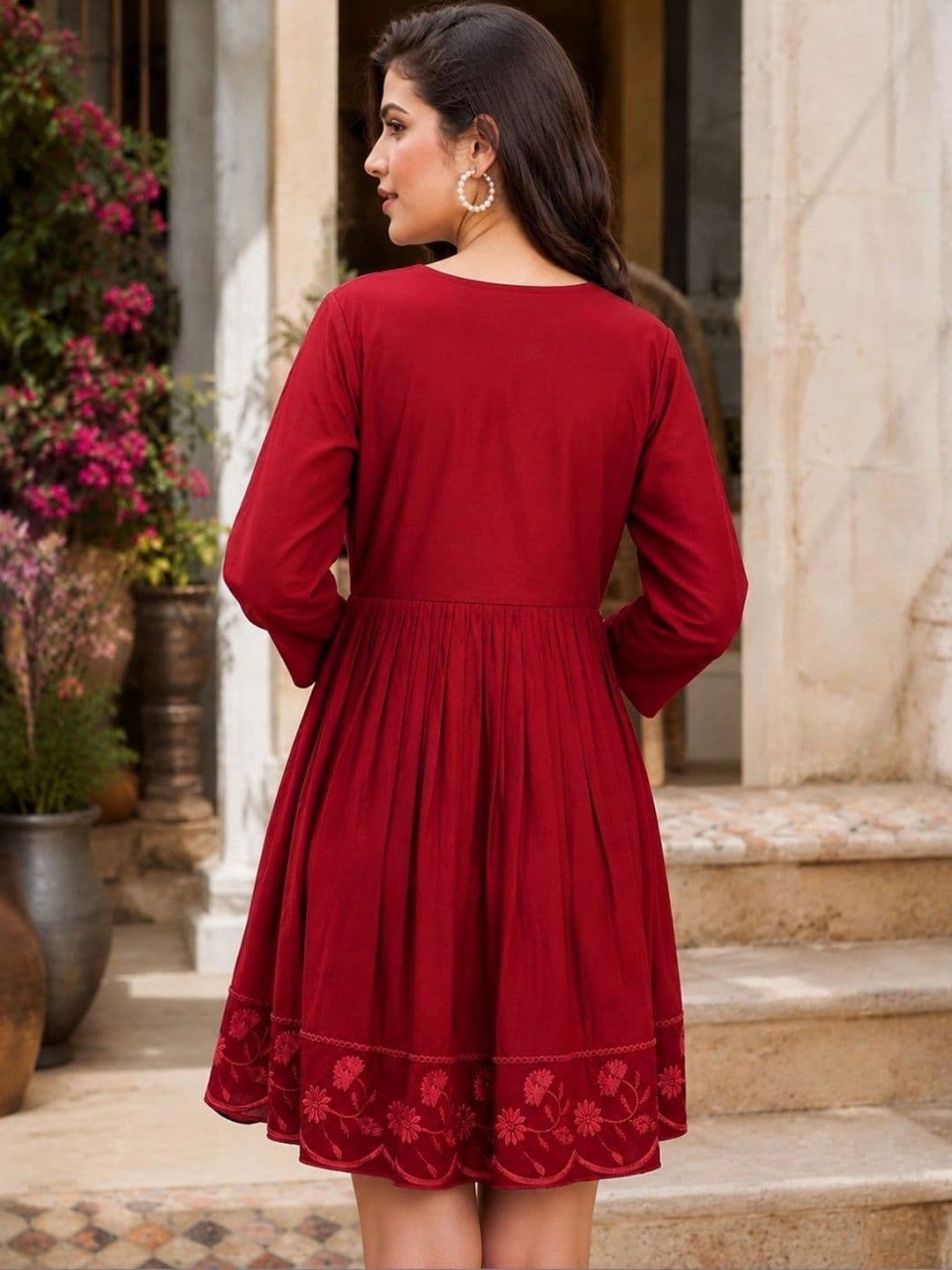 KALINI women Floral Embroidered A-Line Dress thumbnail 5
