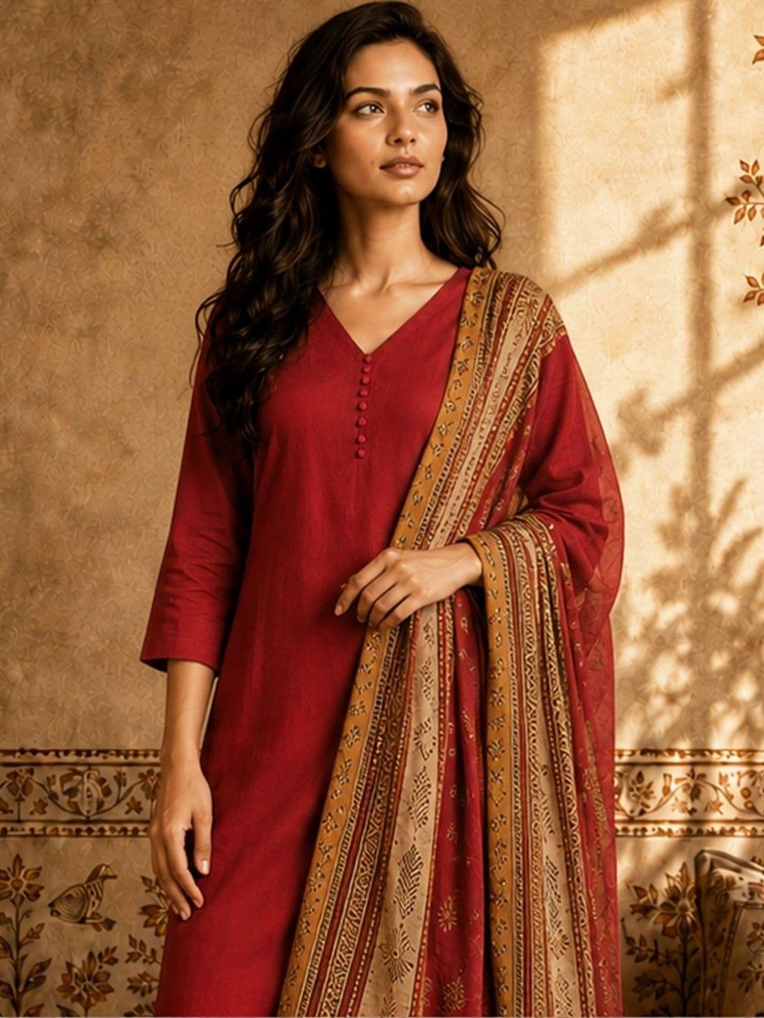 Anouk Women Regular Kurta with Palazzos & With Dupatta thumbnail 3
