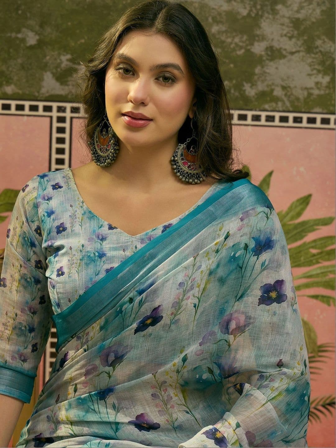 Suha Floral Saree thumbnail 4