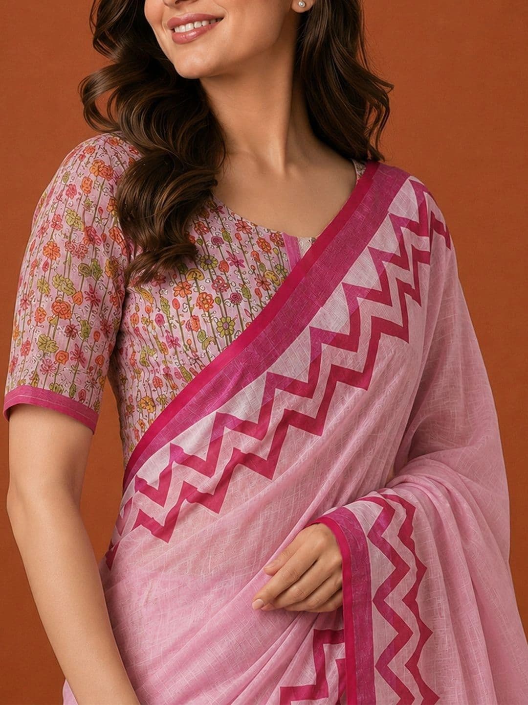 Suha Floral Silk Blend Saree thumbnail 5