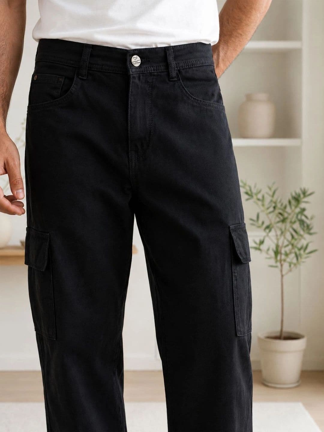 Metronaut Men Classic Relaxed Fit Mid-Rise Coated Stretchable Jeans thumbnail 4