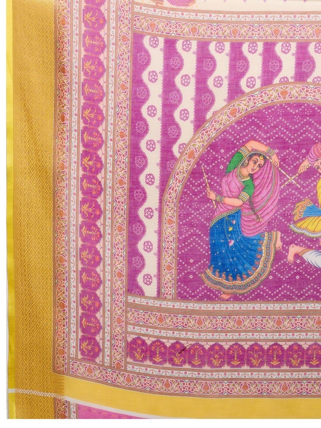 Nayanthara Trends Bandhani Zari Linen Blend Designer Saree thumbnail 5