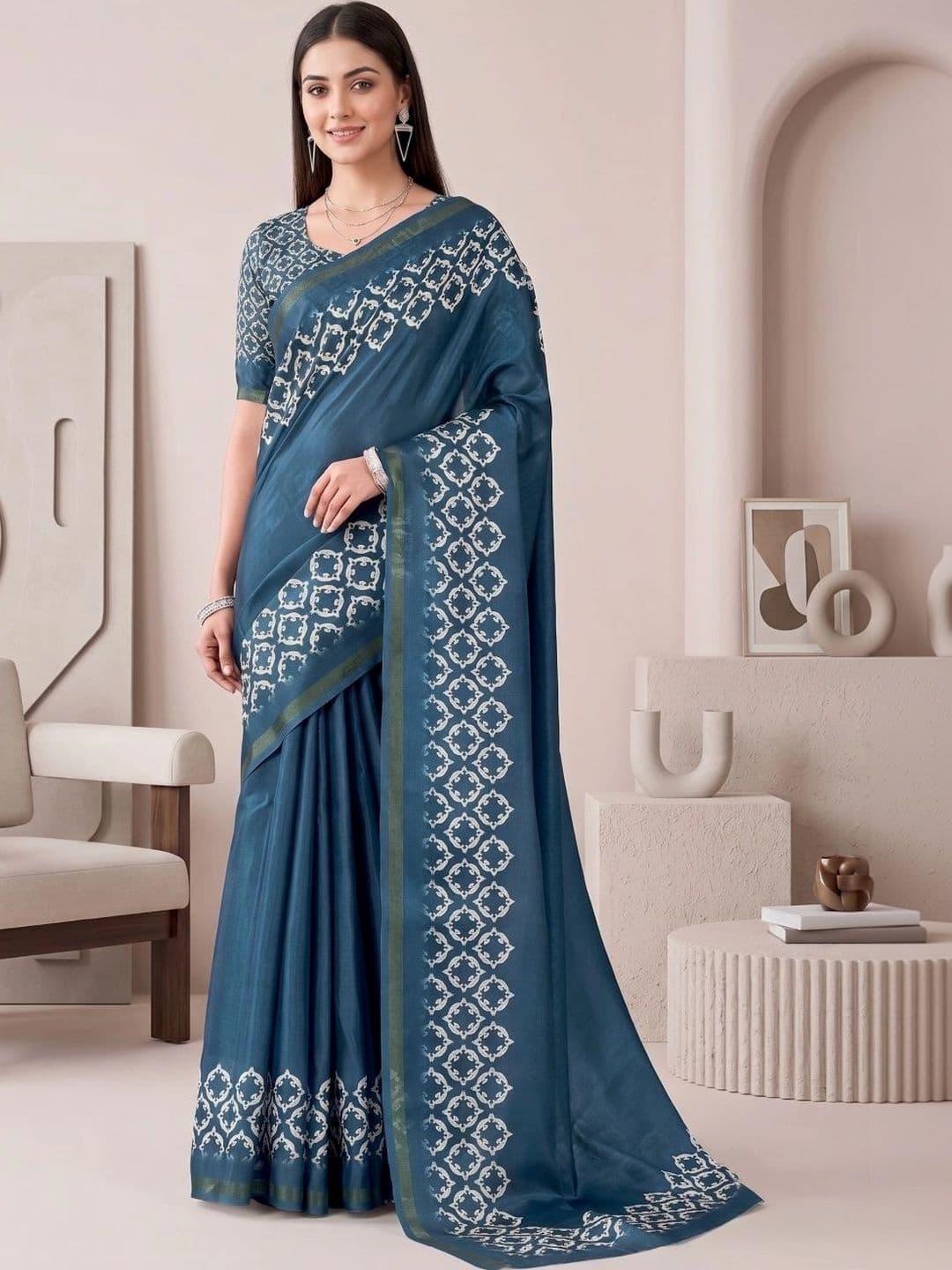 BORAD FASHION Designer Chanderi Saree thumbnail 2