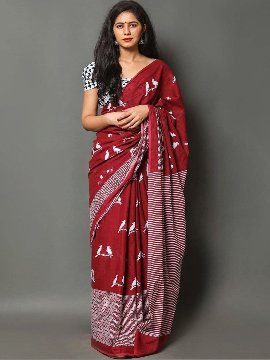 BARATHEON Pure Cotton Saree thumbnail 4