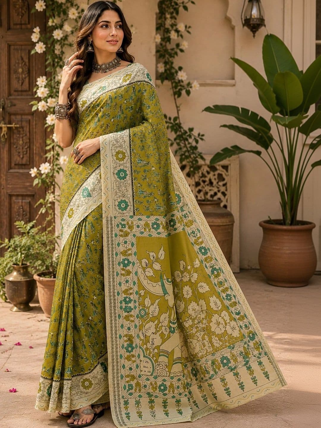 BORAD FASHION Kalamkari Designer Chanderi Saree thumbnail 2