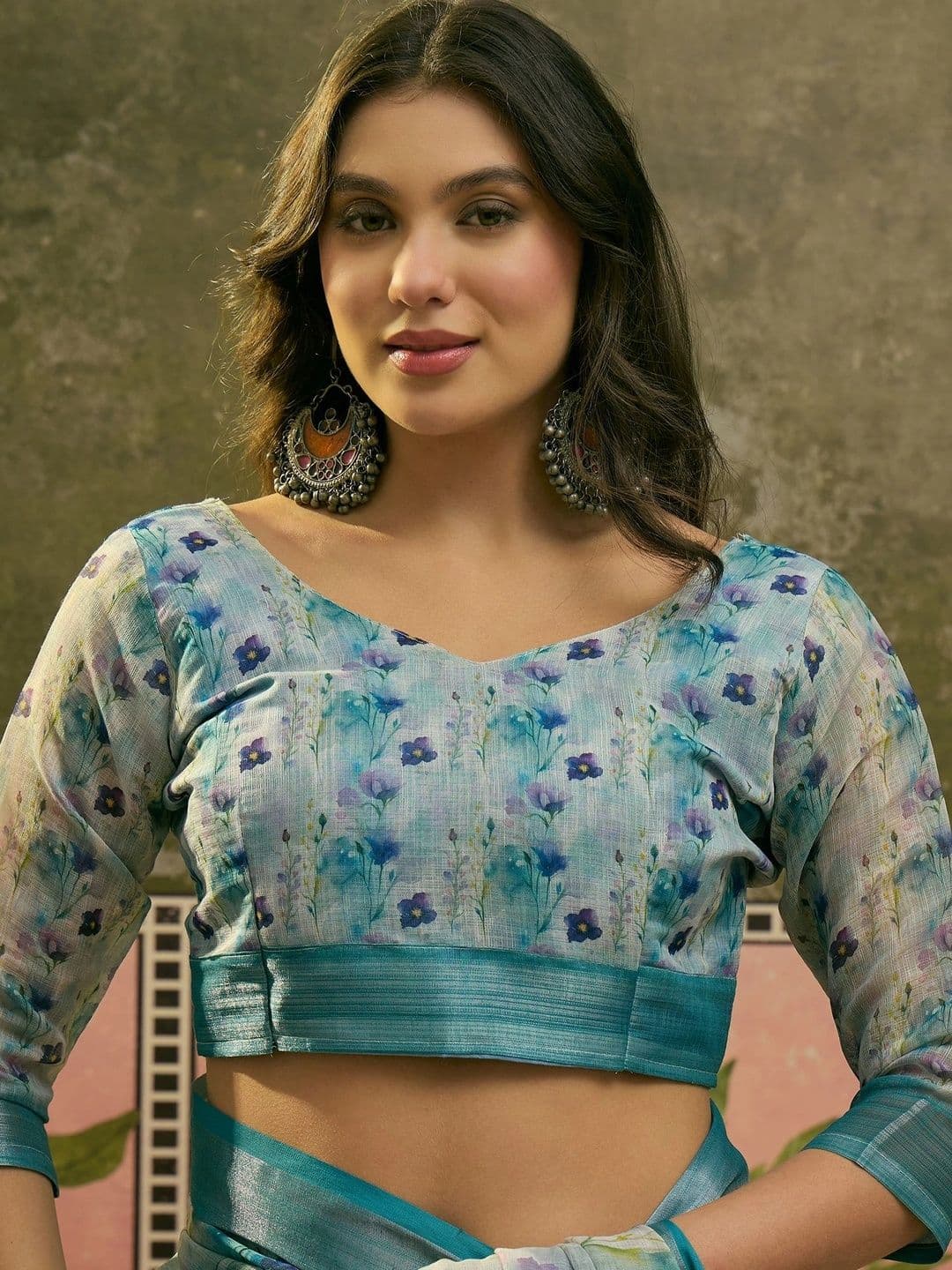 Suha Floral Saree thumbnail 6