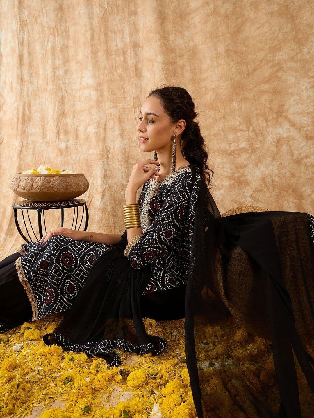 Anouk Women Ethnic Motifs Printed Regular Kurta with Palazzos & With Dupatta thumbnail 5