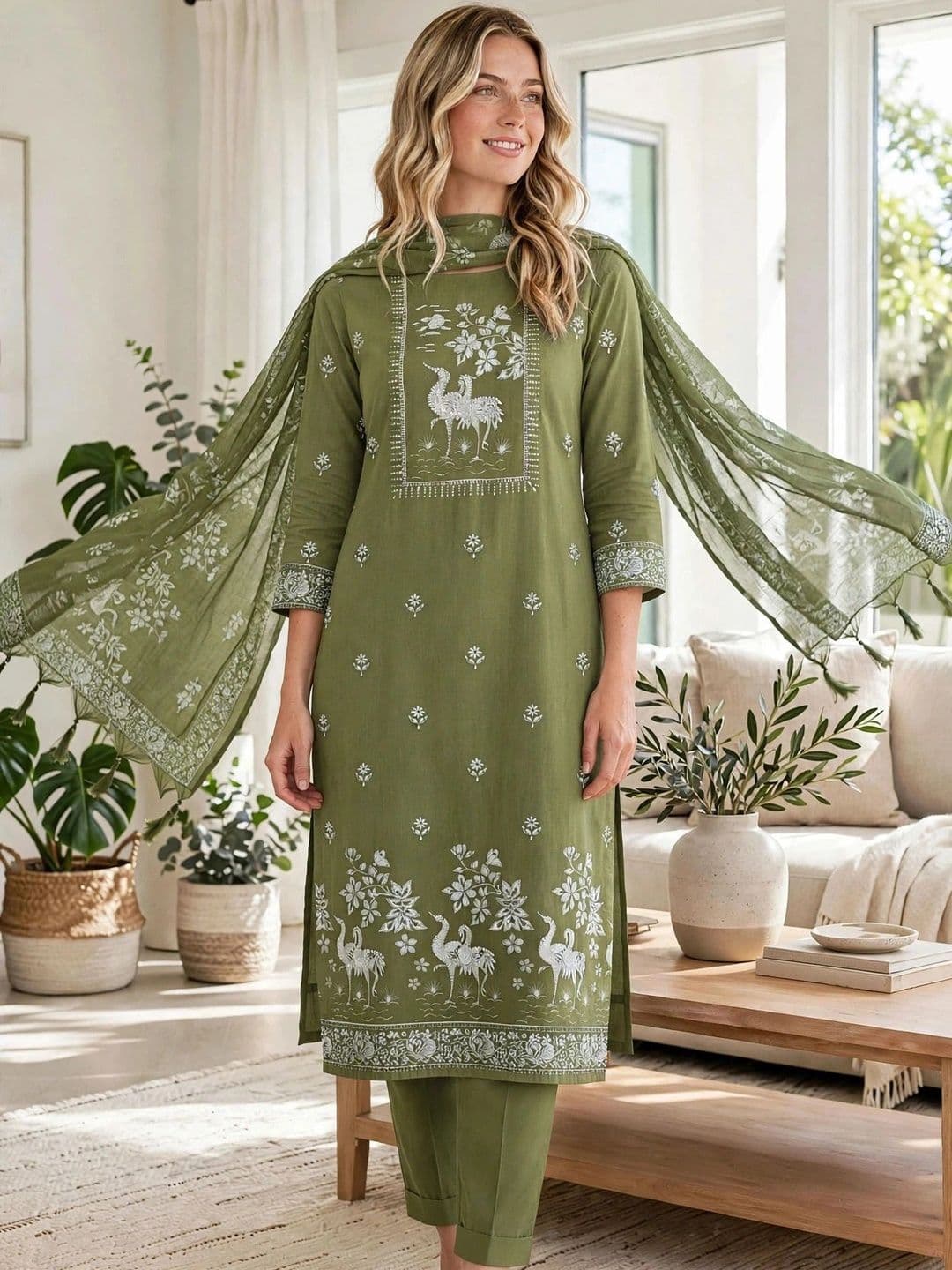 Haranozy Printed Pure Cotton Semi-Stitched Dress Material thumbnail 3