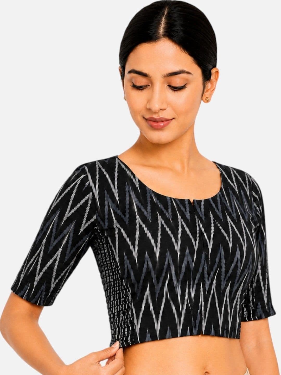 Biyu Cotton Printed Saree Blouse thumbnail 2