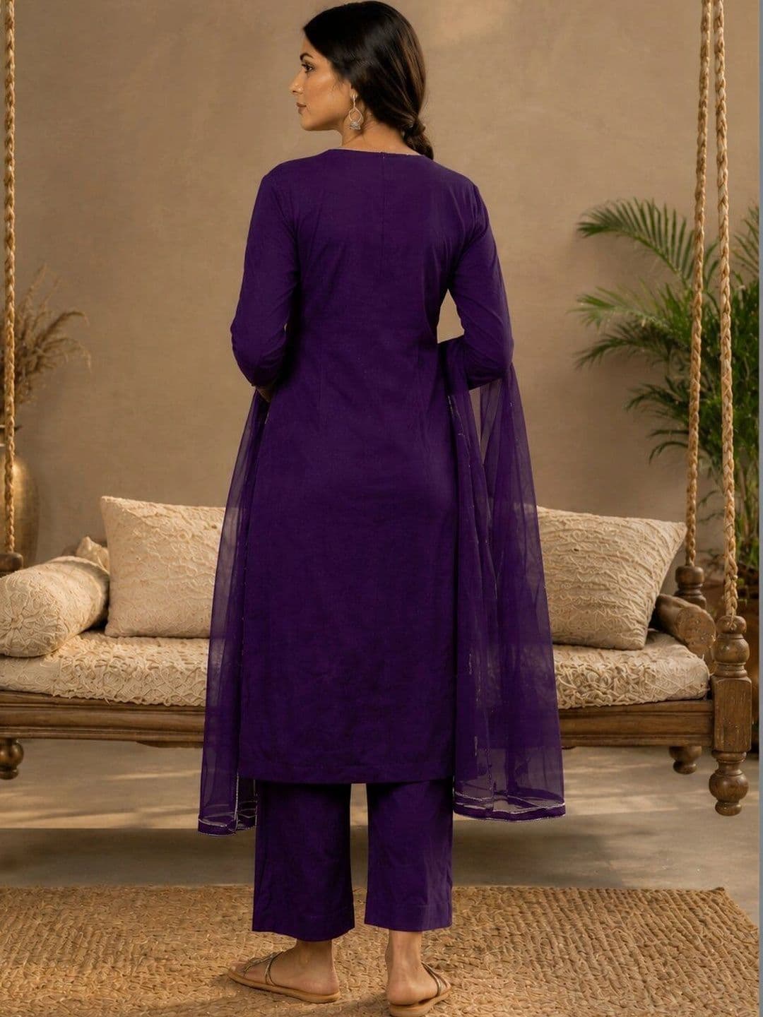SZN Women Ethnic Motifs Embroidered Regular Thread Work Kurta with Trousers & With Dupatta thumbnail 3