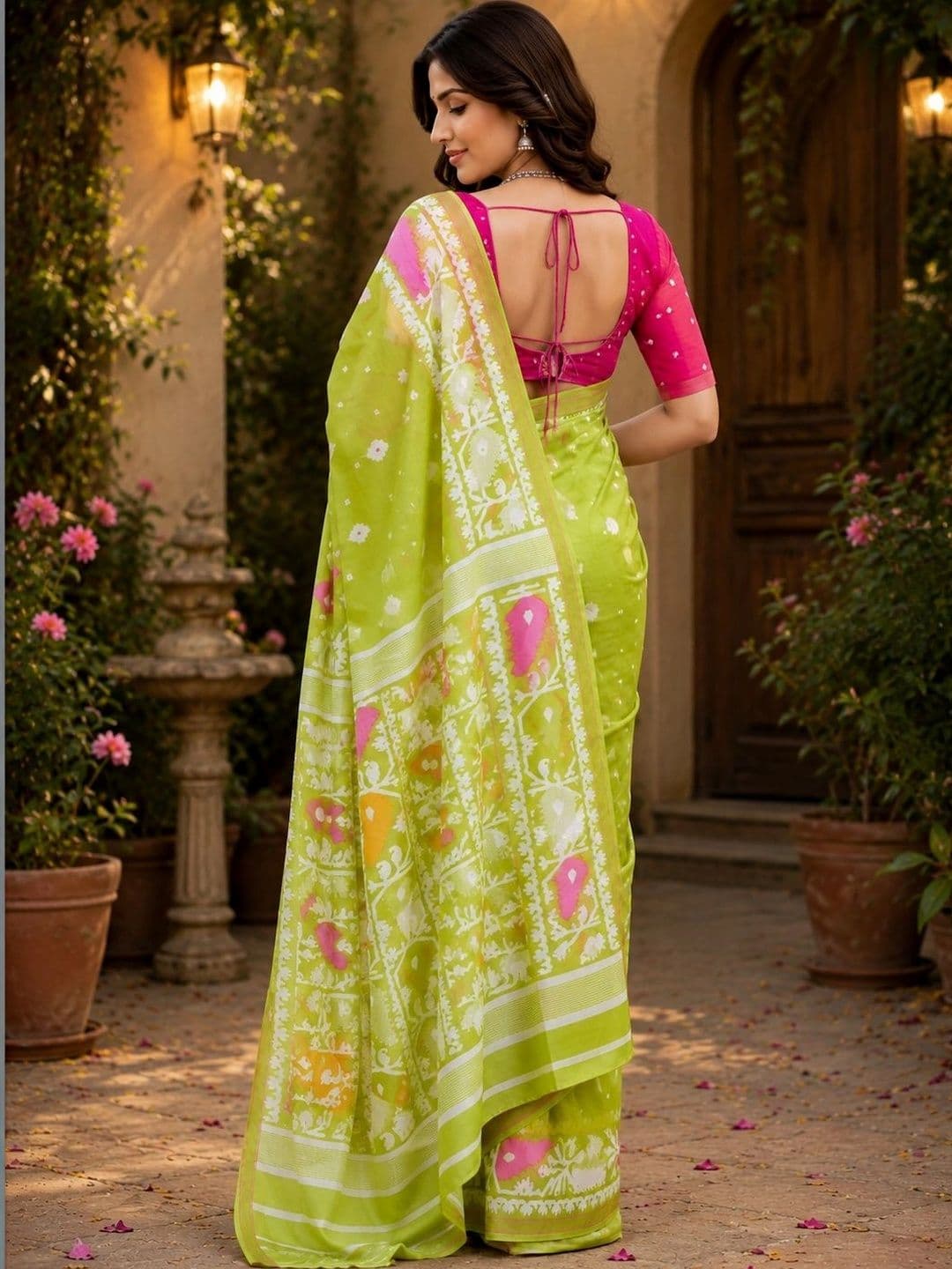 BORAD FASHION Designer Women Chanderi Saree thumbnail 3