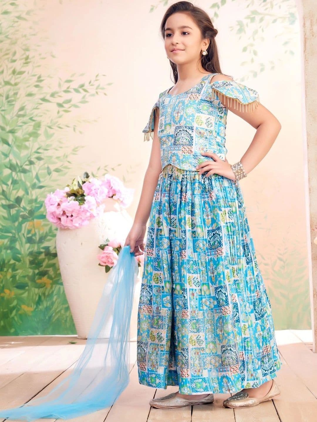 BAESD Girls Printed Ready to Wear Lehenga & thumbnail 3